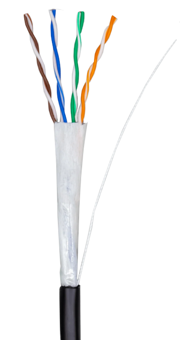 Ethernet Cable Direct Burial UTP CAT 5E Bare Copper PE black color 1000ft