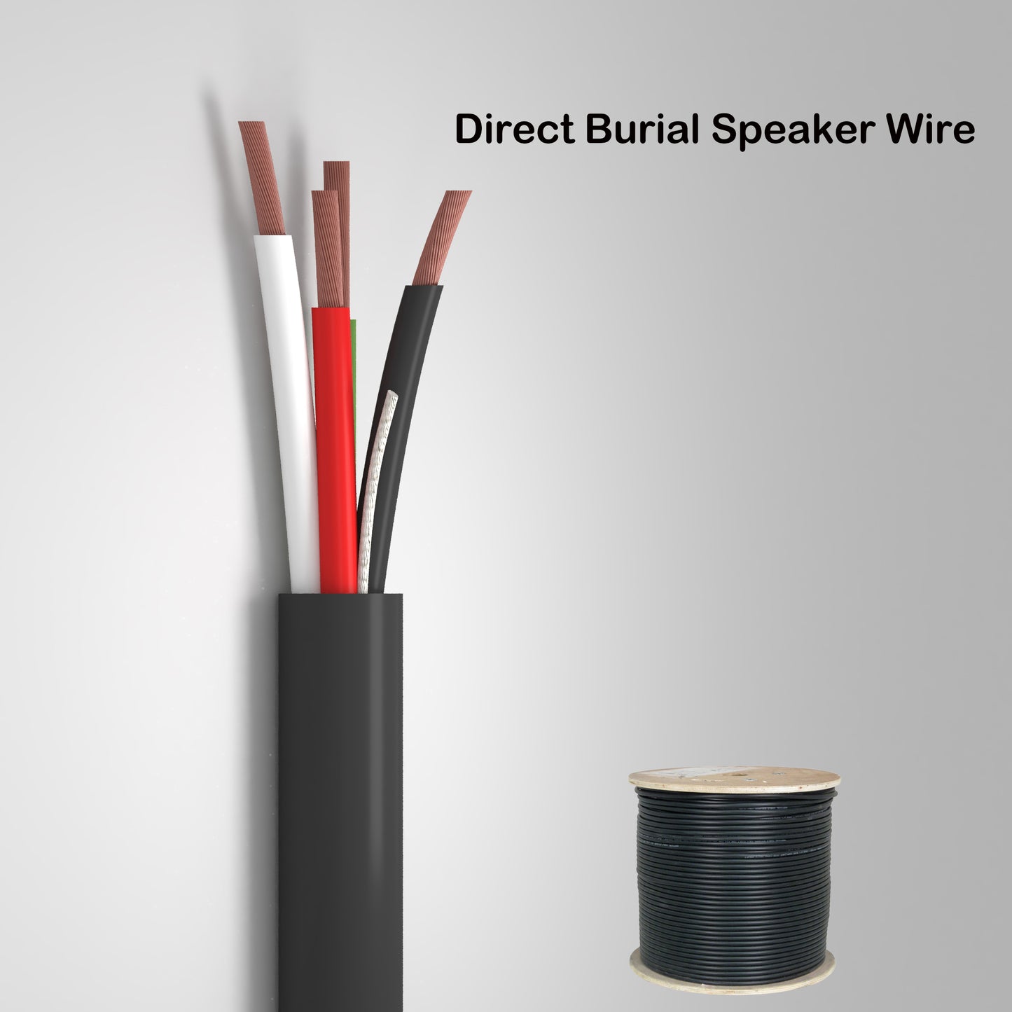 Outdoor Directly Burial Speaker wire 4 cores 14AWG Oxygen-Free Copper 99.99 OFC