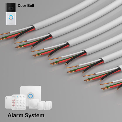 Alarm Security Cable 4cores 22AWG Solid CCA CL2/3 Rated 500ft white color