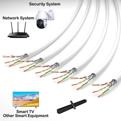 Ethernet Cable UTP CAT 5E CCA white,blue,grey color 250ft, 500ft, 1000ft